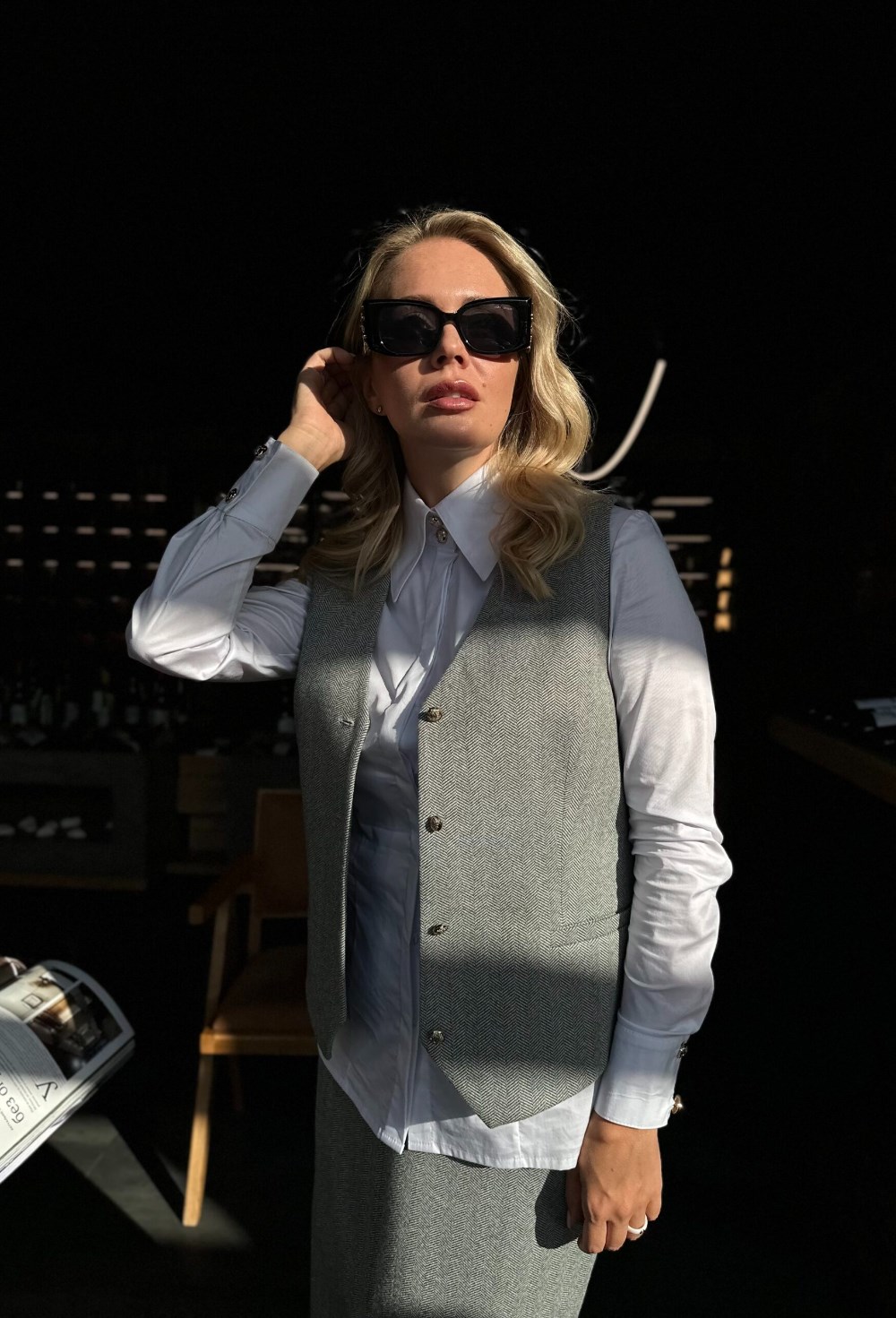 Жилетка из мягкого твида Grey - фото 118577