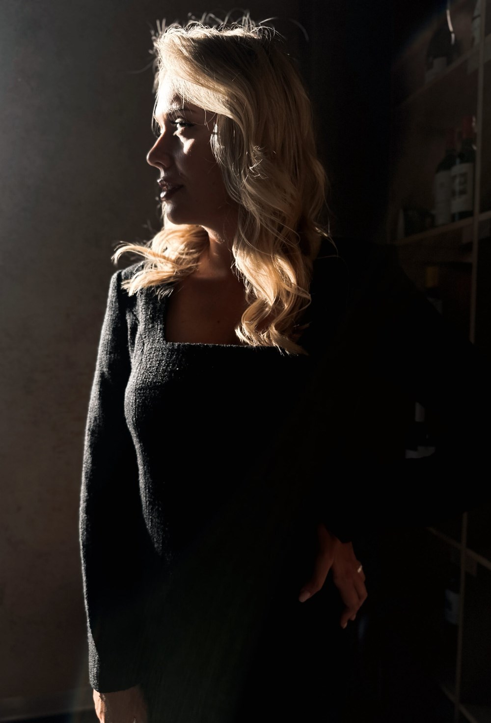 Платье из твида со съемными перьями - фото 118619