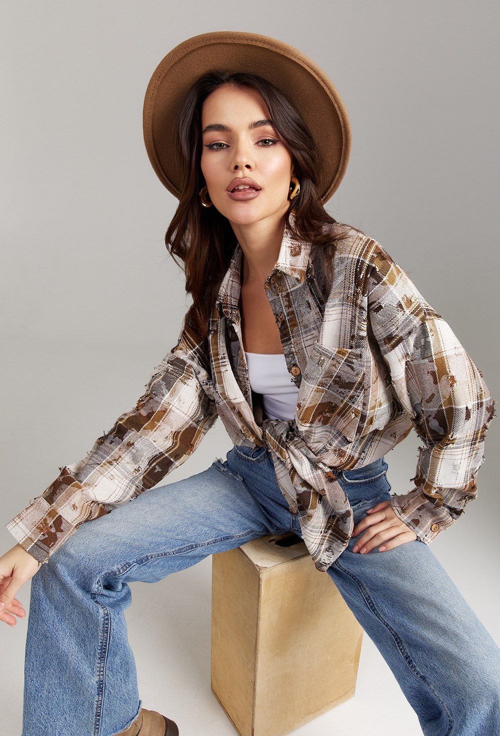 Рубашка в клетку - фото 118780