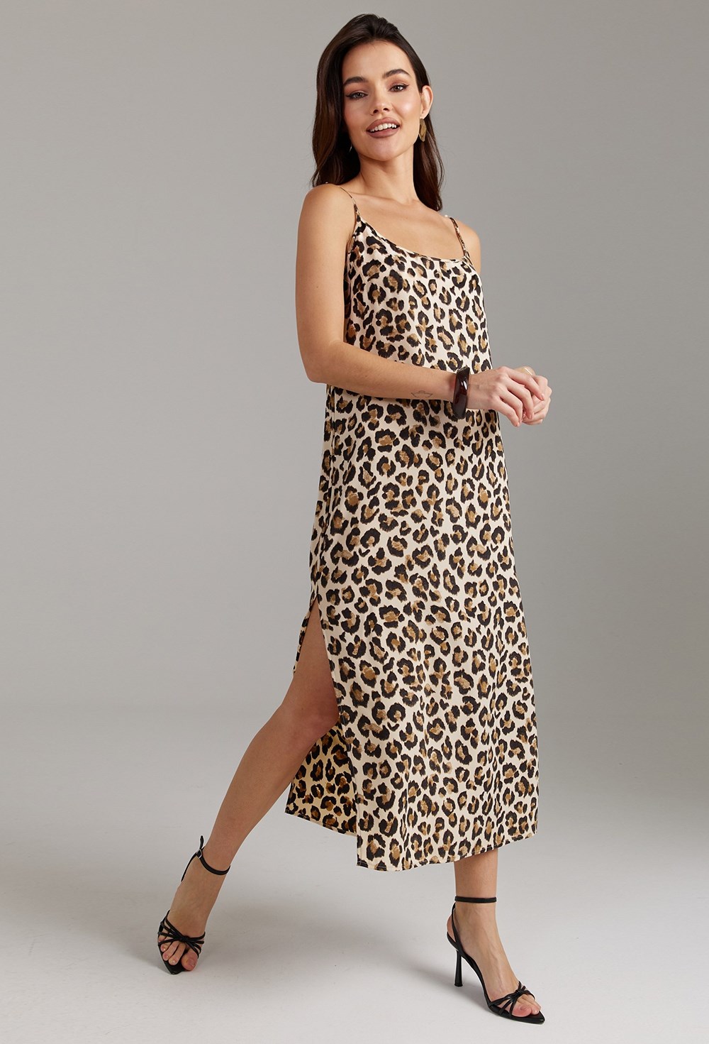 Платье-комбинация леопард - фото 118795