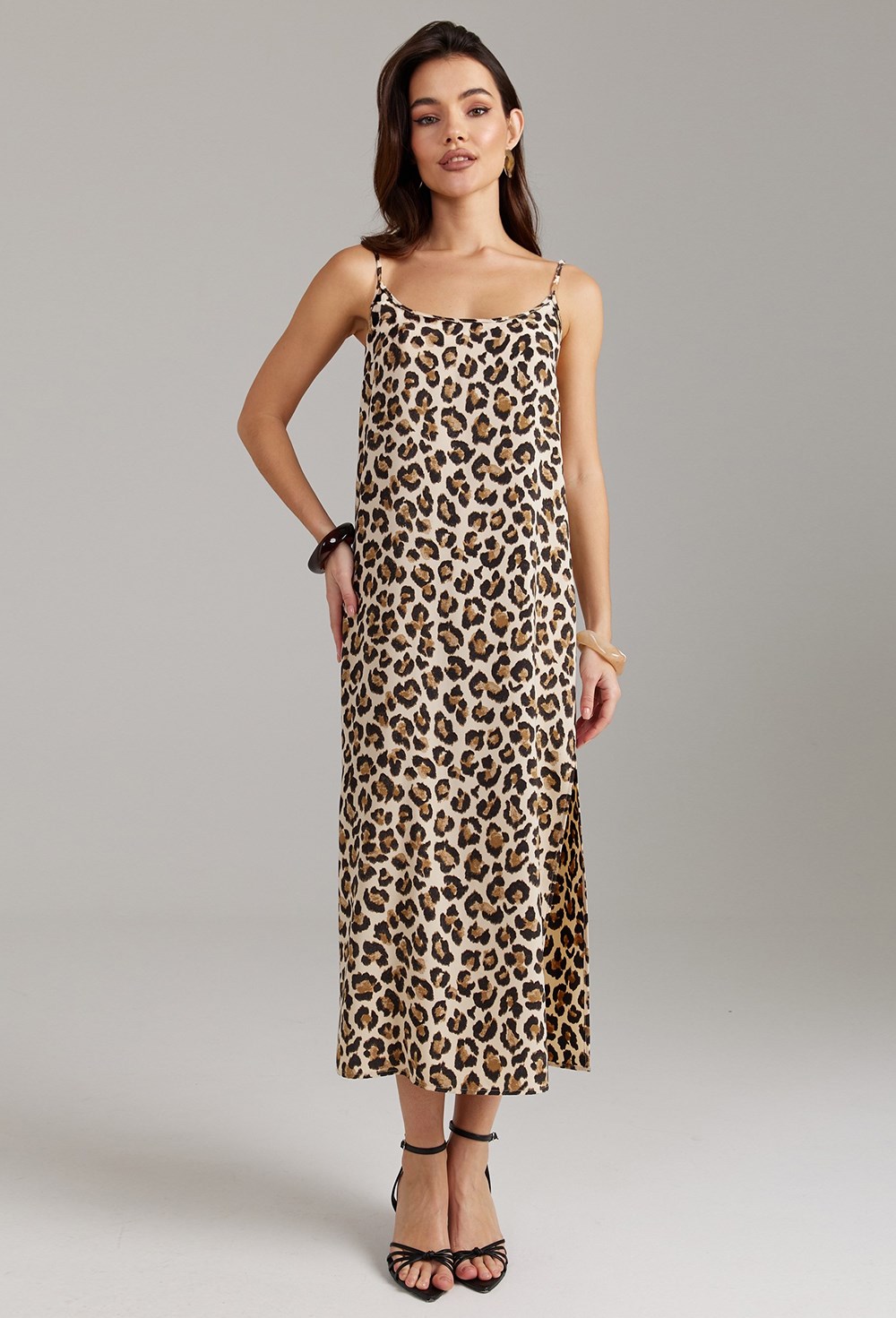 Платье-комбинация леопард - фото 118797