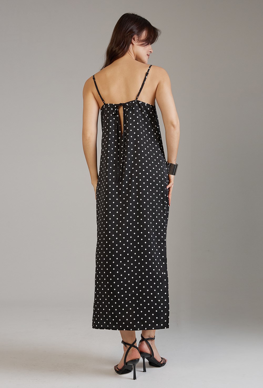 Платье-комбинация в горох - фото 118812