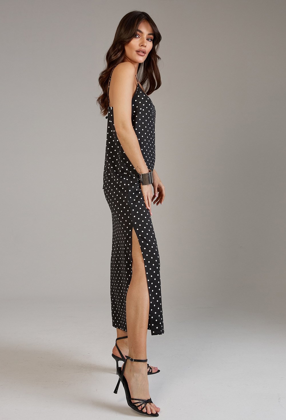 Платье-комбинация в горох - фото 118813