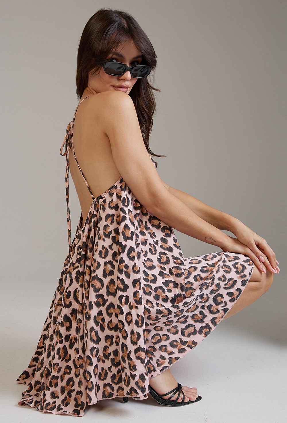 Платье-сарафан леопард - фото 118828