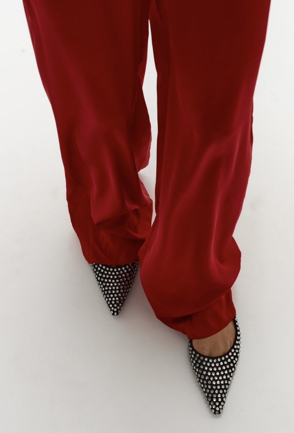 Брюки-Love из альтернативного шелка на резинке - фото 118986