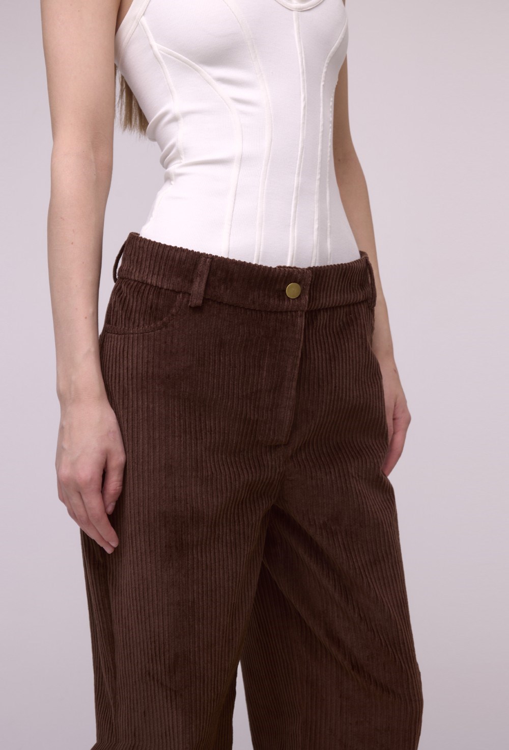 Джинсы COTTON VELVET BROWN - фото 118997