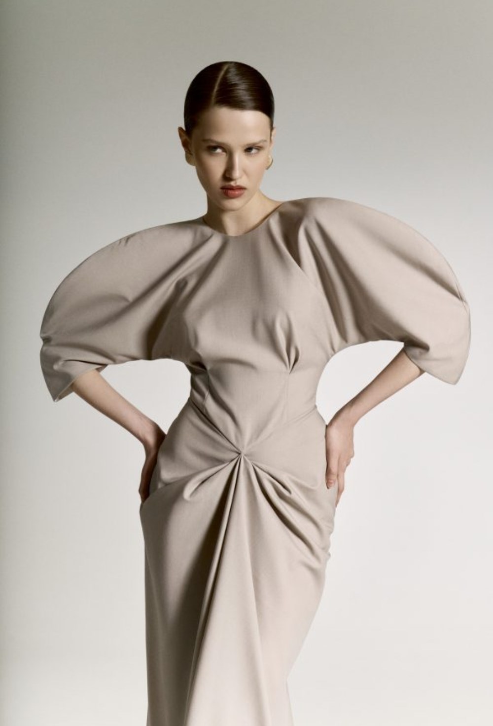 Платье макси из шерсти и хлопка - фото 119678