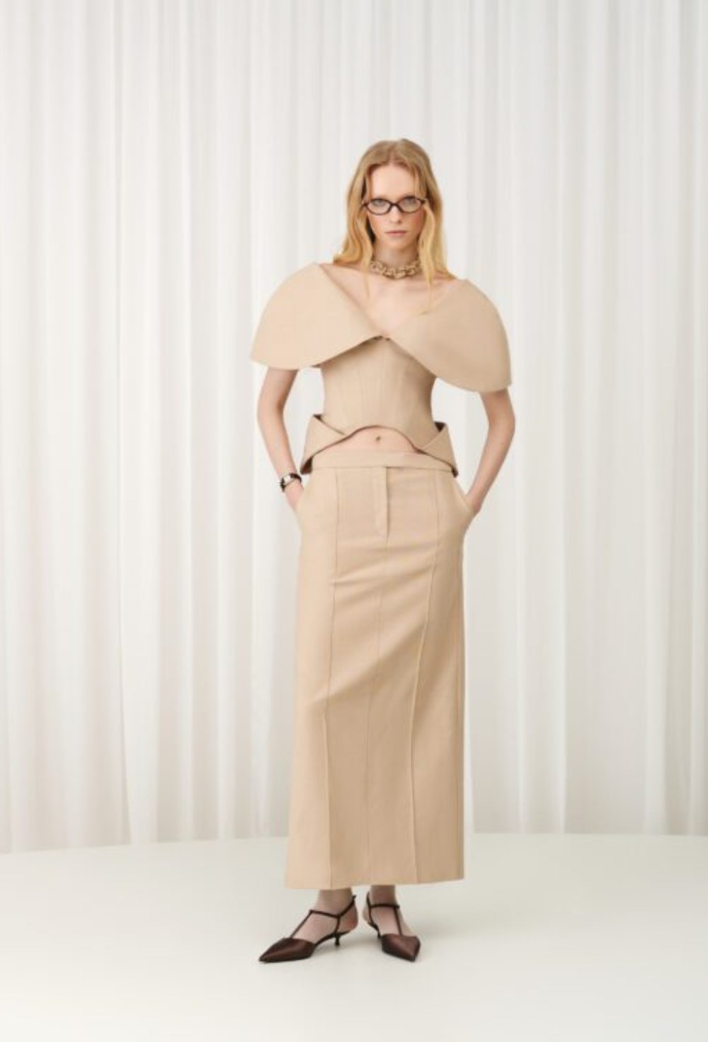 Корсет-топ с воротником - фото 119709