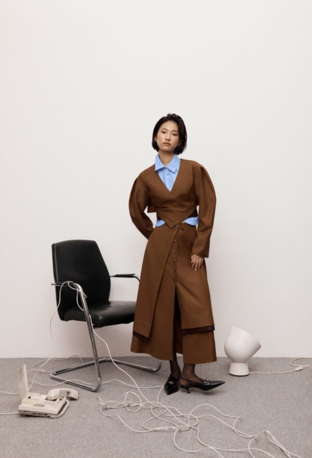 Топ с кожей - фото 119732