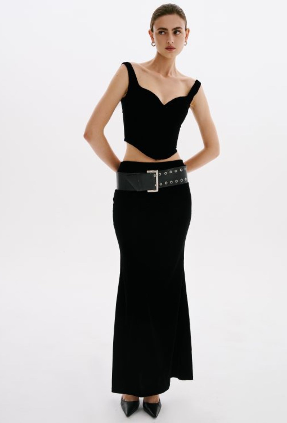 Бархатный корсетный топ - фото 119769