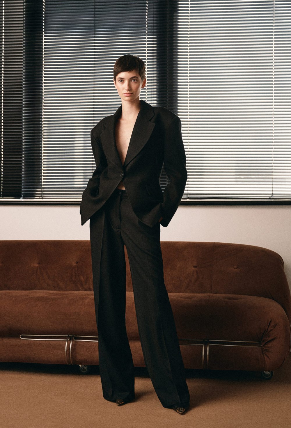 Широкие шерстяные брюки - фото 119786