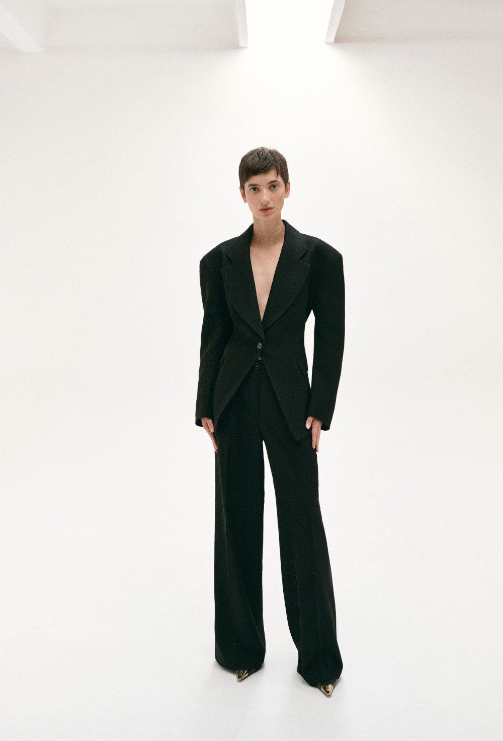 Широкие шерстяные брюки - фото 119787