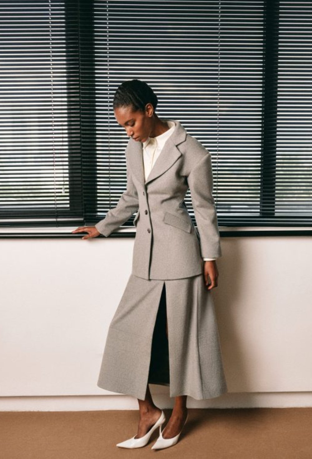 Юбка из шерсти с панелями - фото 119841