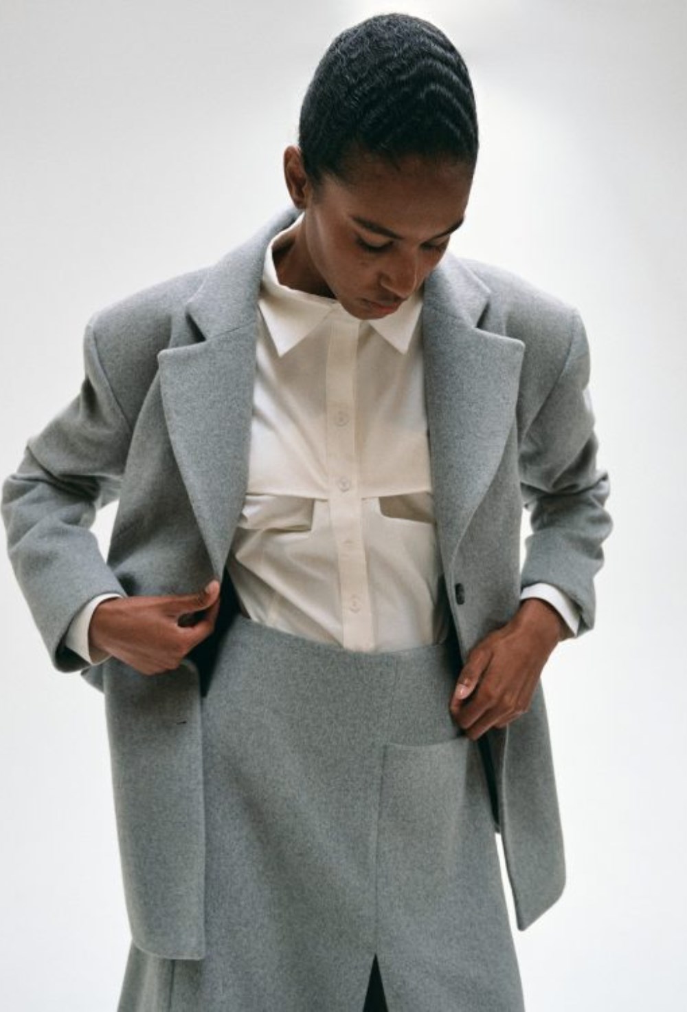 Юбка из шерсти с панелями - фото 119842