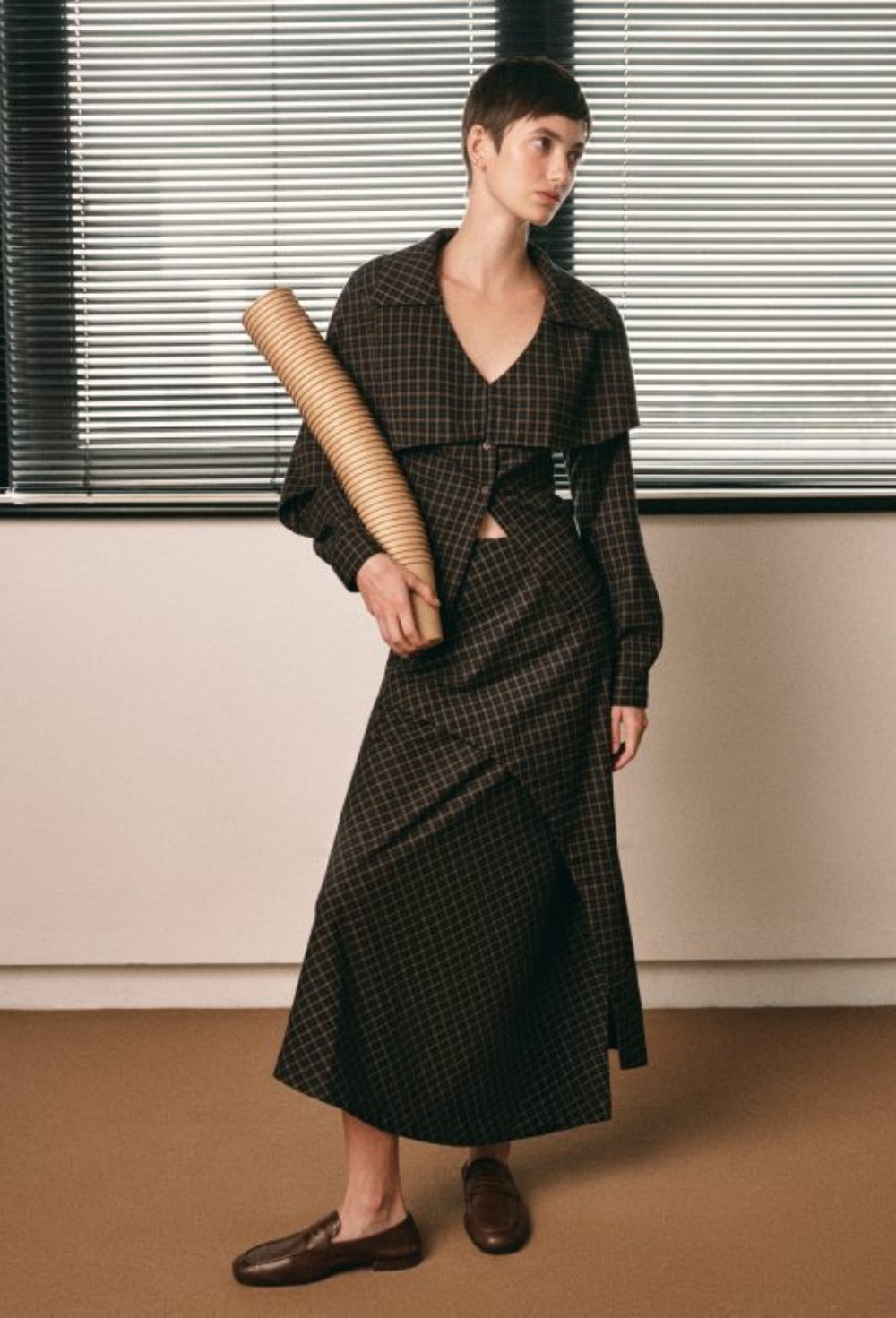 Асимметричная хлопковая юбка - фото 119844