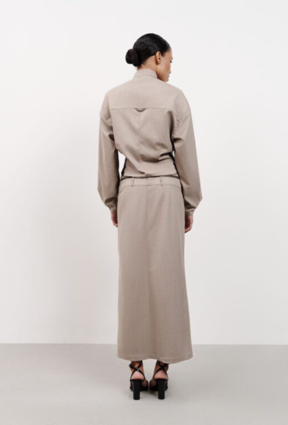 Юбка с кожаными деталями - фото 119862