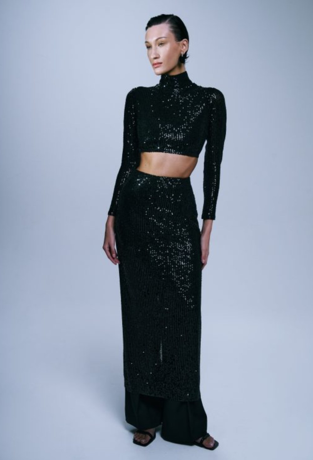 Юбка макси с пайетками - фото 119881