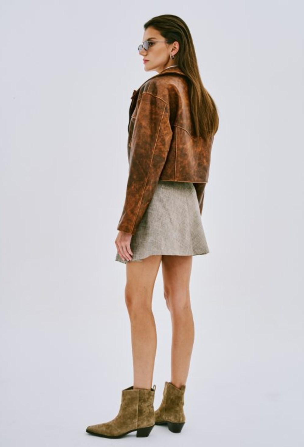 Мини-юбка со складками - фото 119888