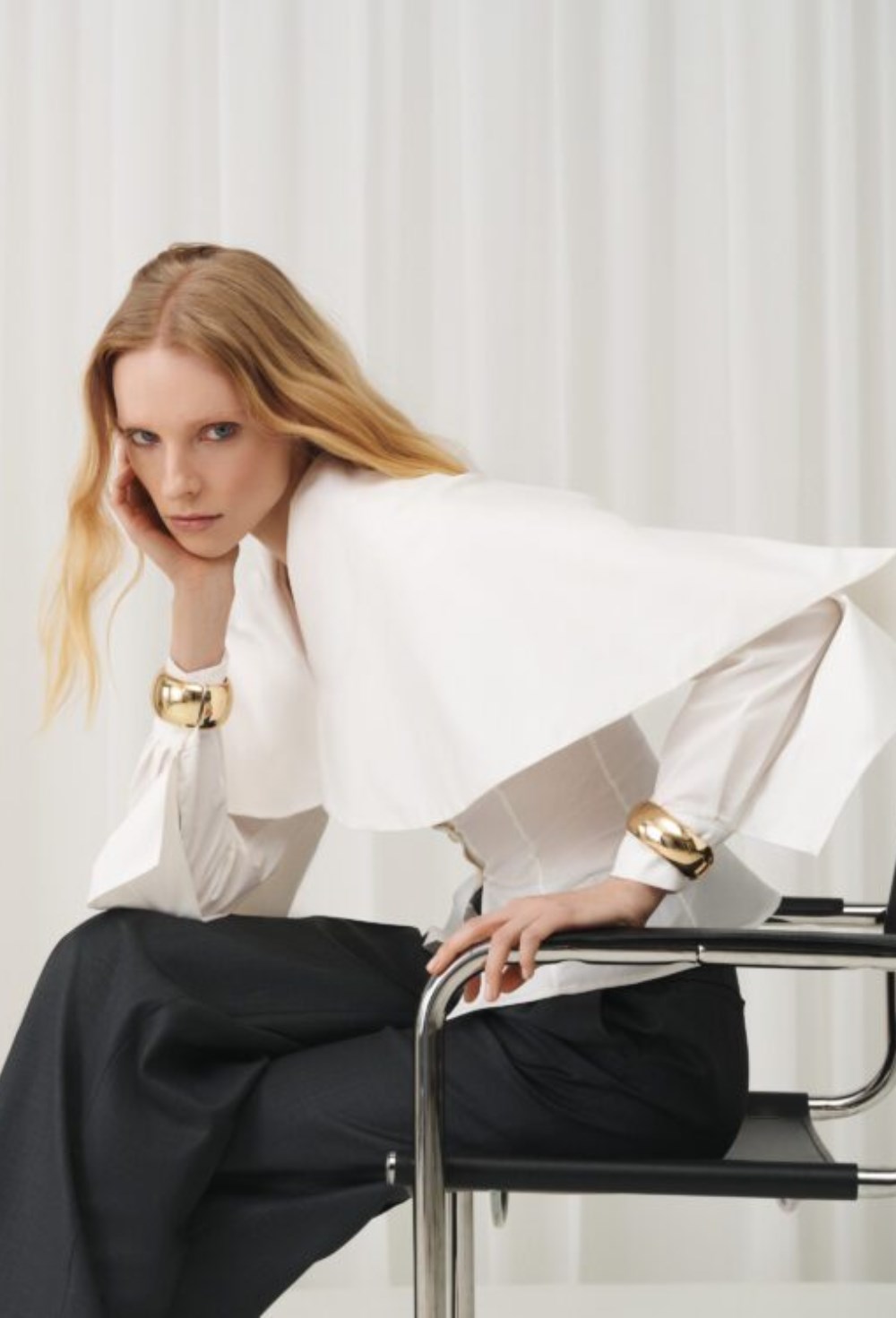 Рубашка из хлопка с воланами - фото 119946