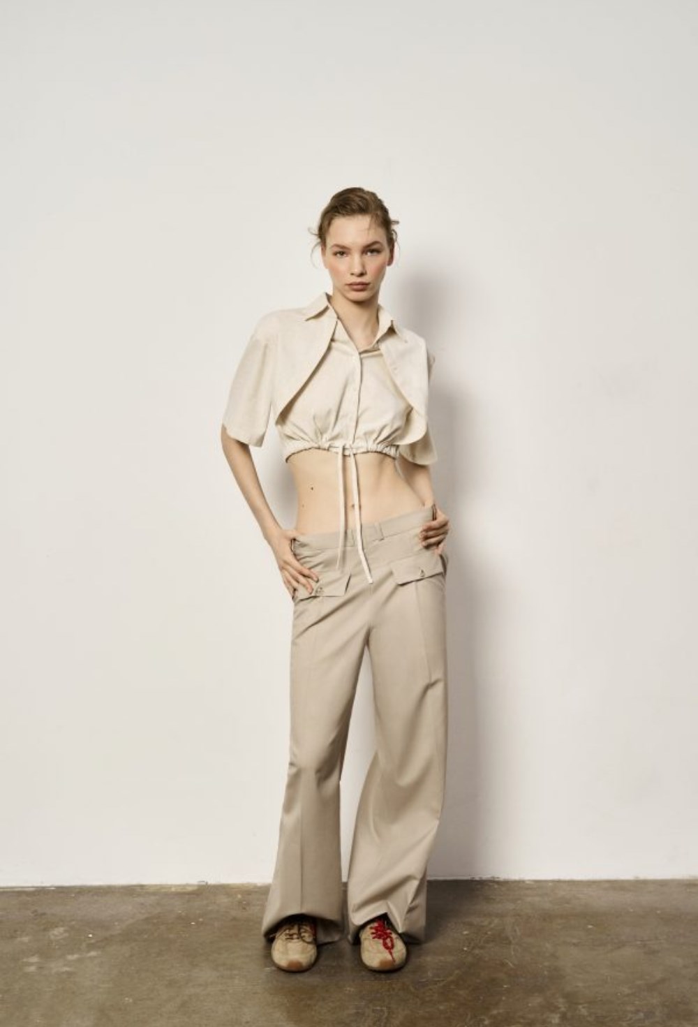 Укороченная льняная рубашка edie - фото 119970