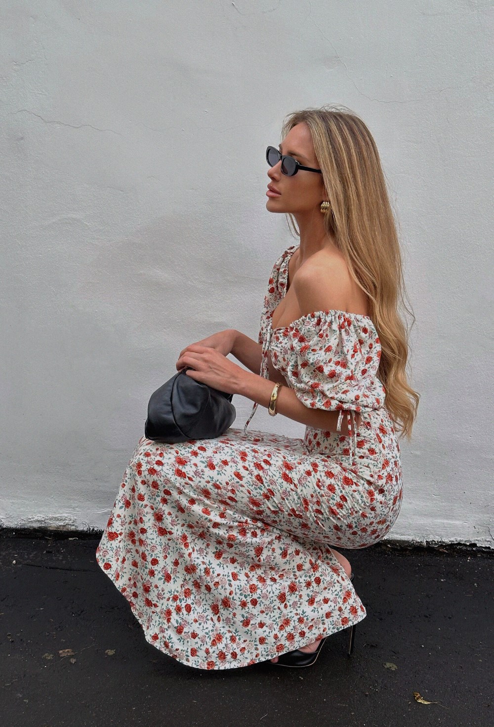 Платье-годе с розами - фото 120101