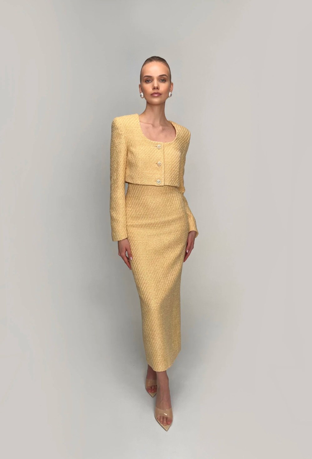 Юбка-карандаш из твида - фото 120103