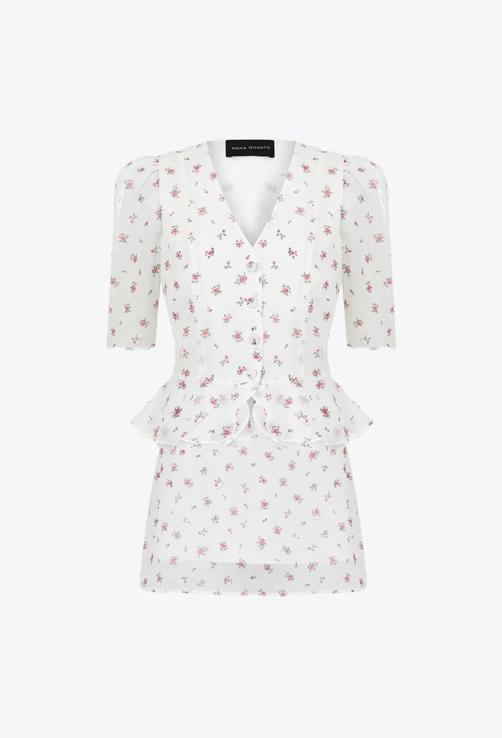 Блуза с цветочным авторским принтом - фото 120109