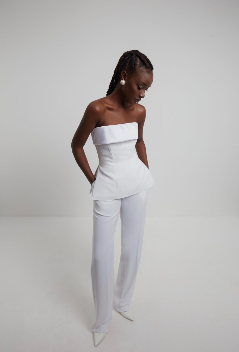 Корсетный-топ с баской - фото 120133