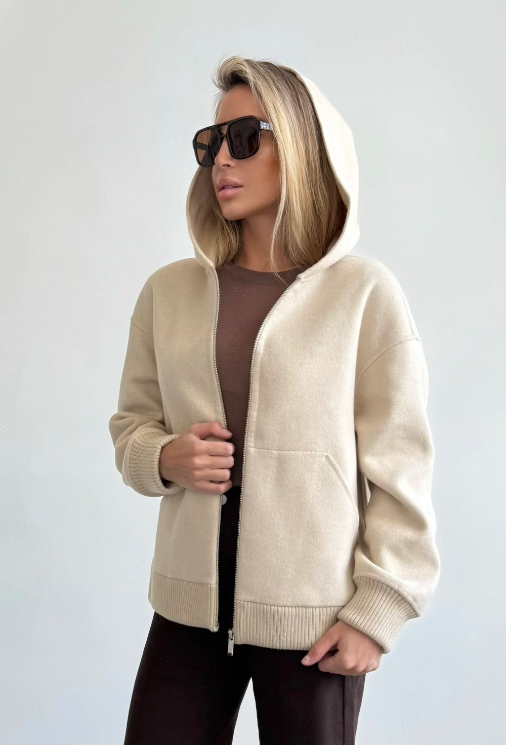 Полупальто капюшоном - фото 120172