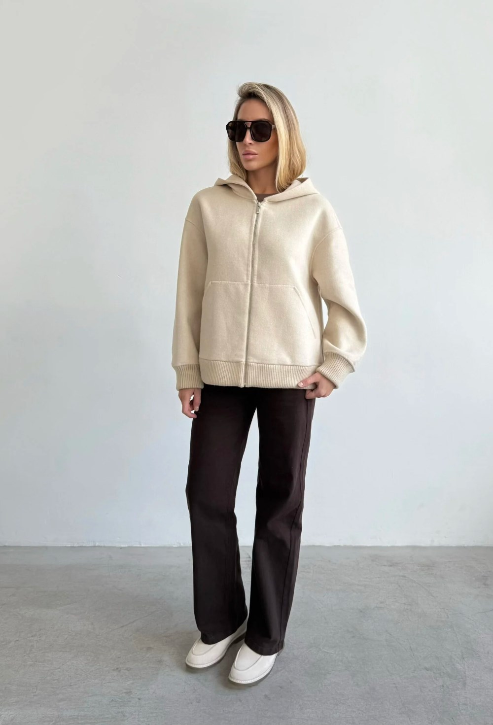 Полупальто капюшоном - фото 120174