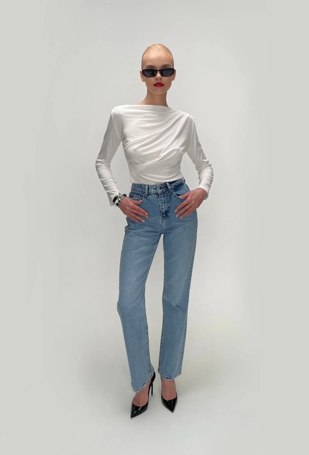 Лонгслив с сборкой - фото 120233