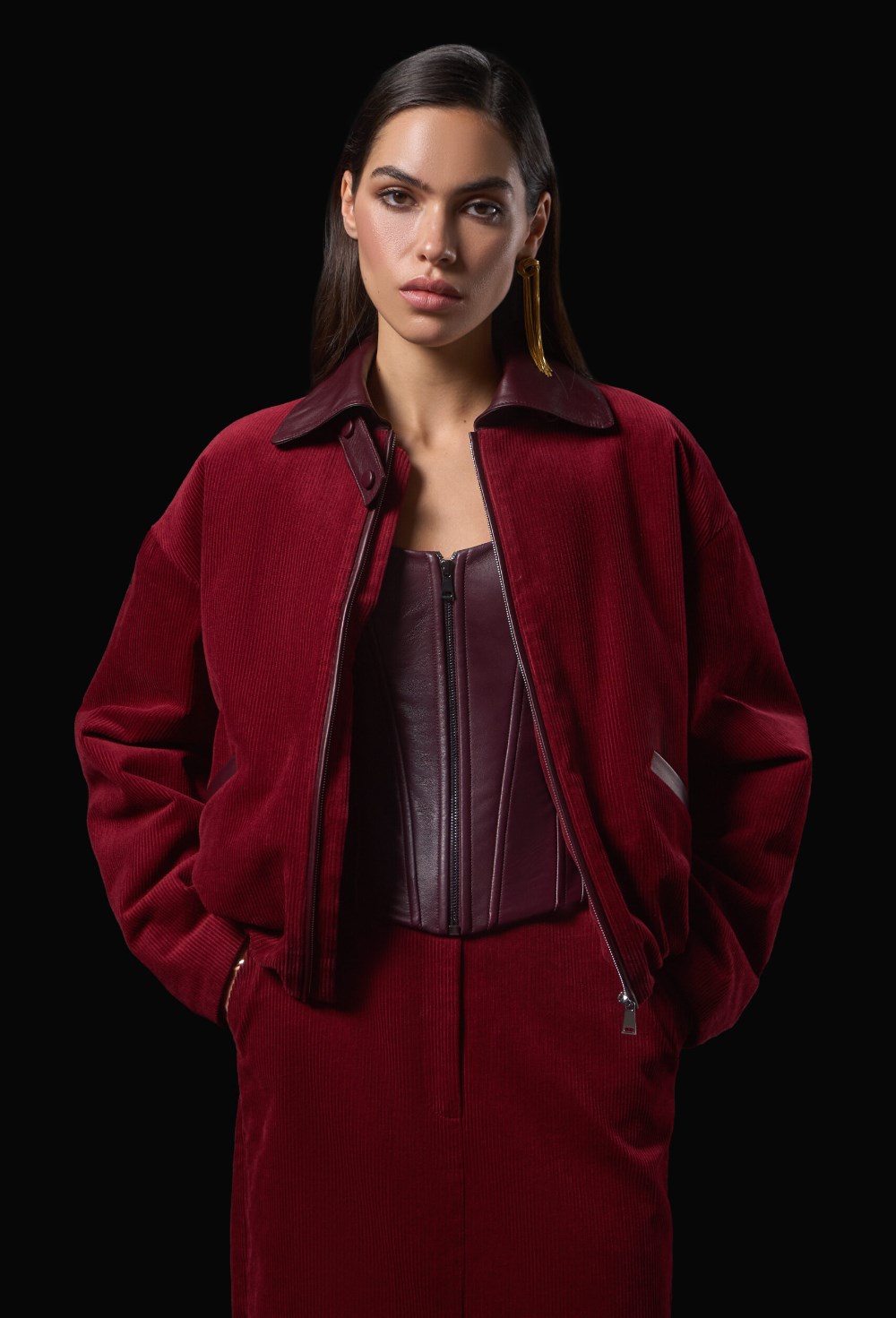 Вельветовый бомбер - фото 120371