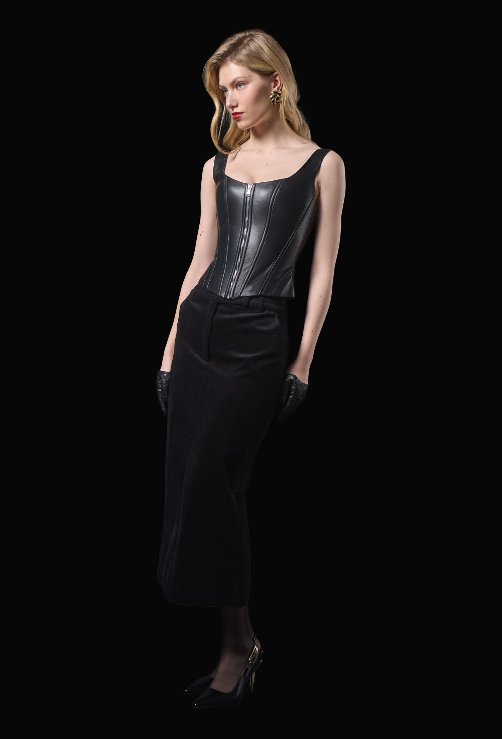 Вельветовая юбка - фото 120376