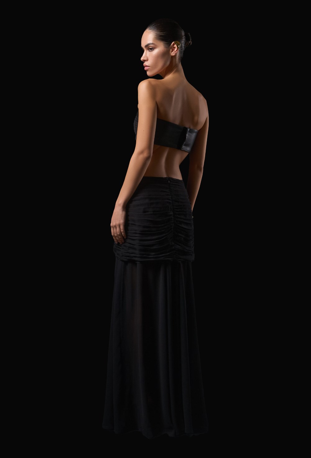 Шелковая драпированная юбка - фото 120474