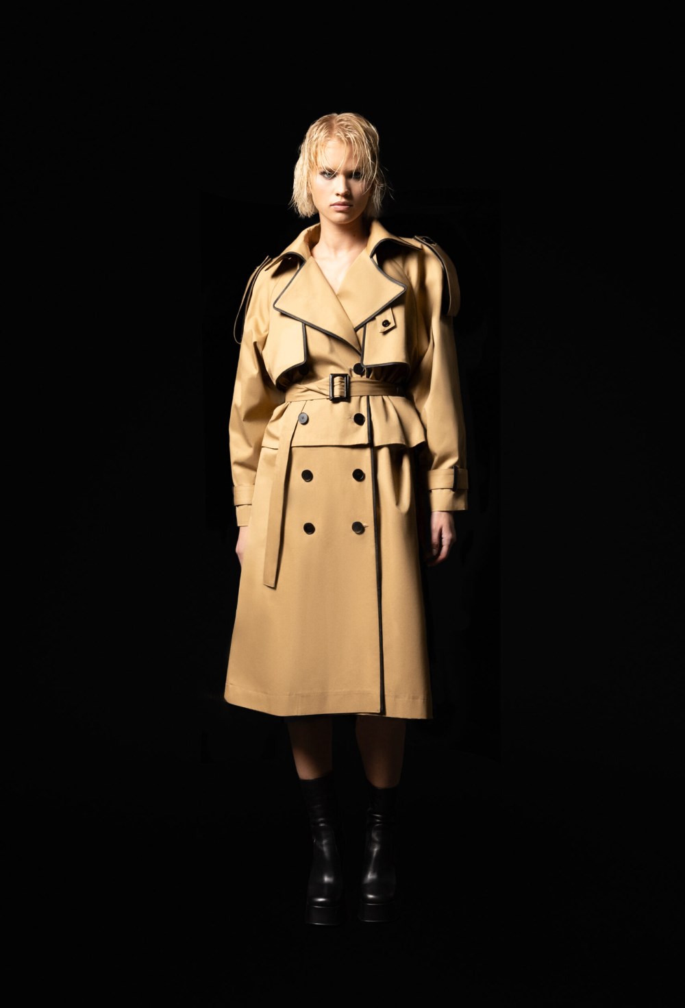 Тренч-трансформер с кожаной окантовкой - фото 120534