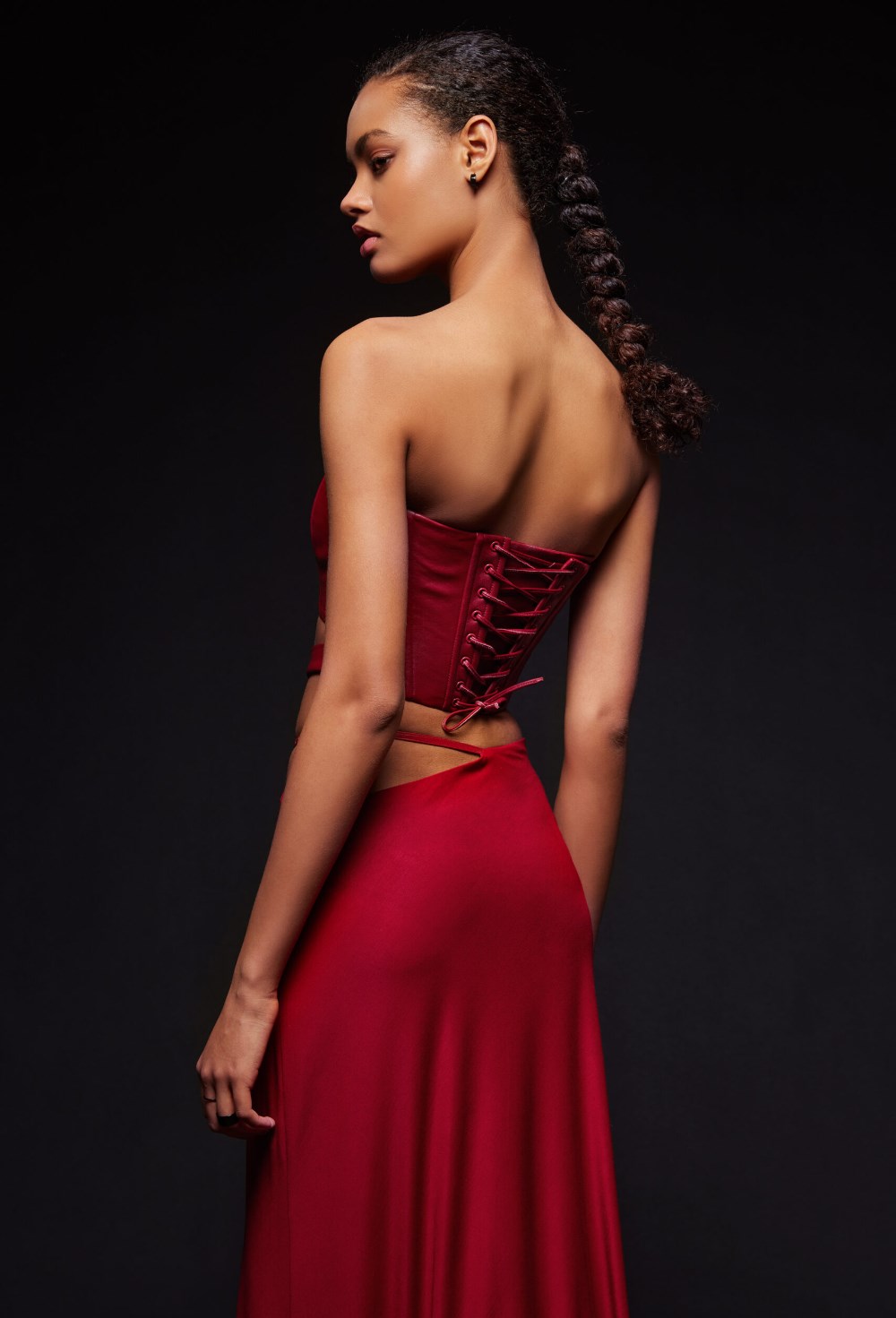 Красный кожаный корсет - фото 120625