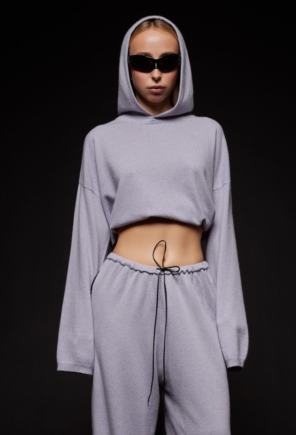 Серое худи из кашемира - фото 120637