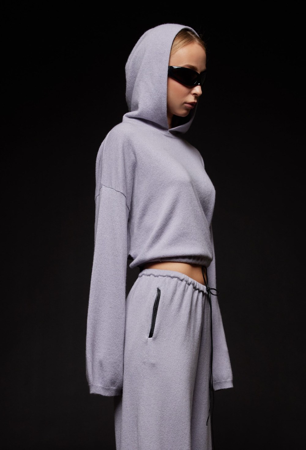 Серое худи из кашемира - фото 120638