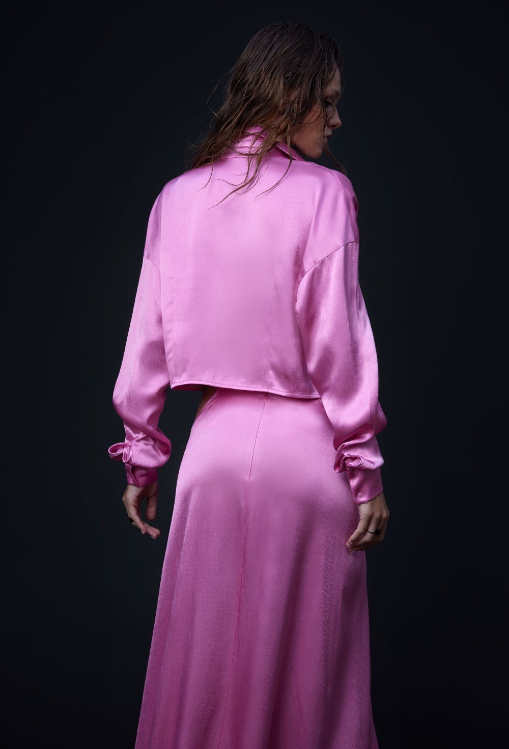 Розовая блуза из вискозы - фото 120723