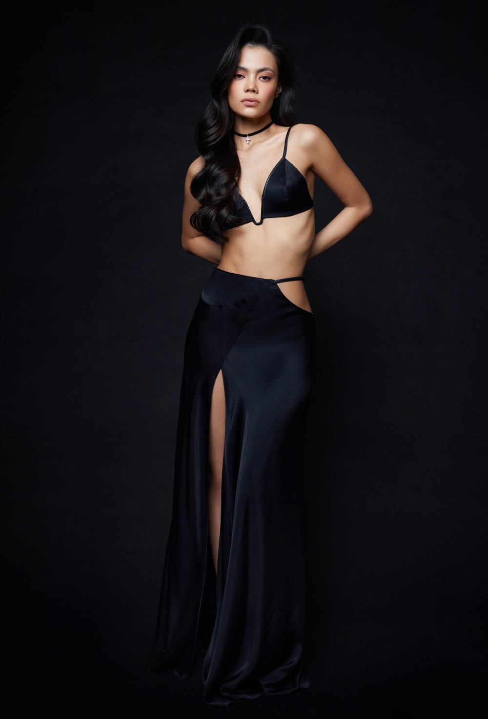 Черный топ-бра - фото 120808