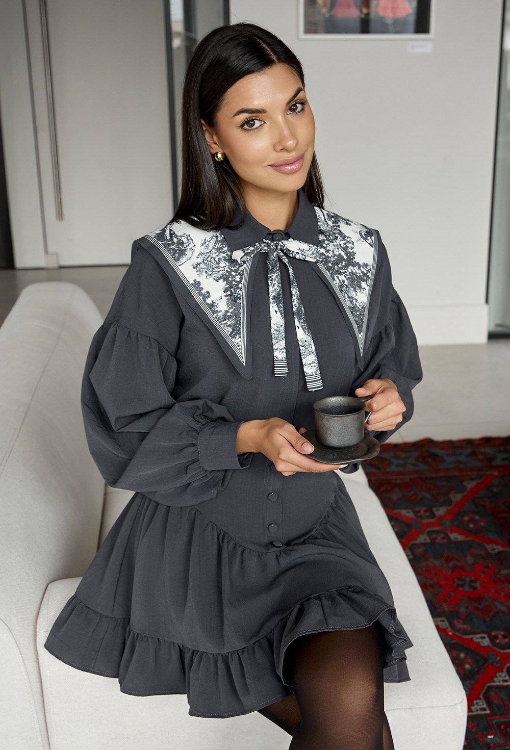 Комплект рубашка с юбкой - фото 120980