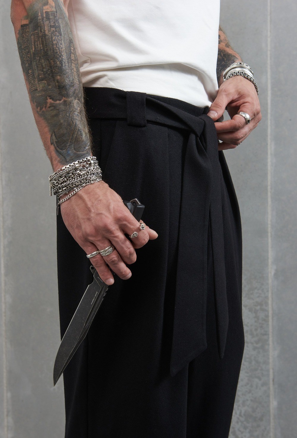 Брюки с кушаком - фото 121589