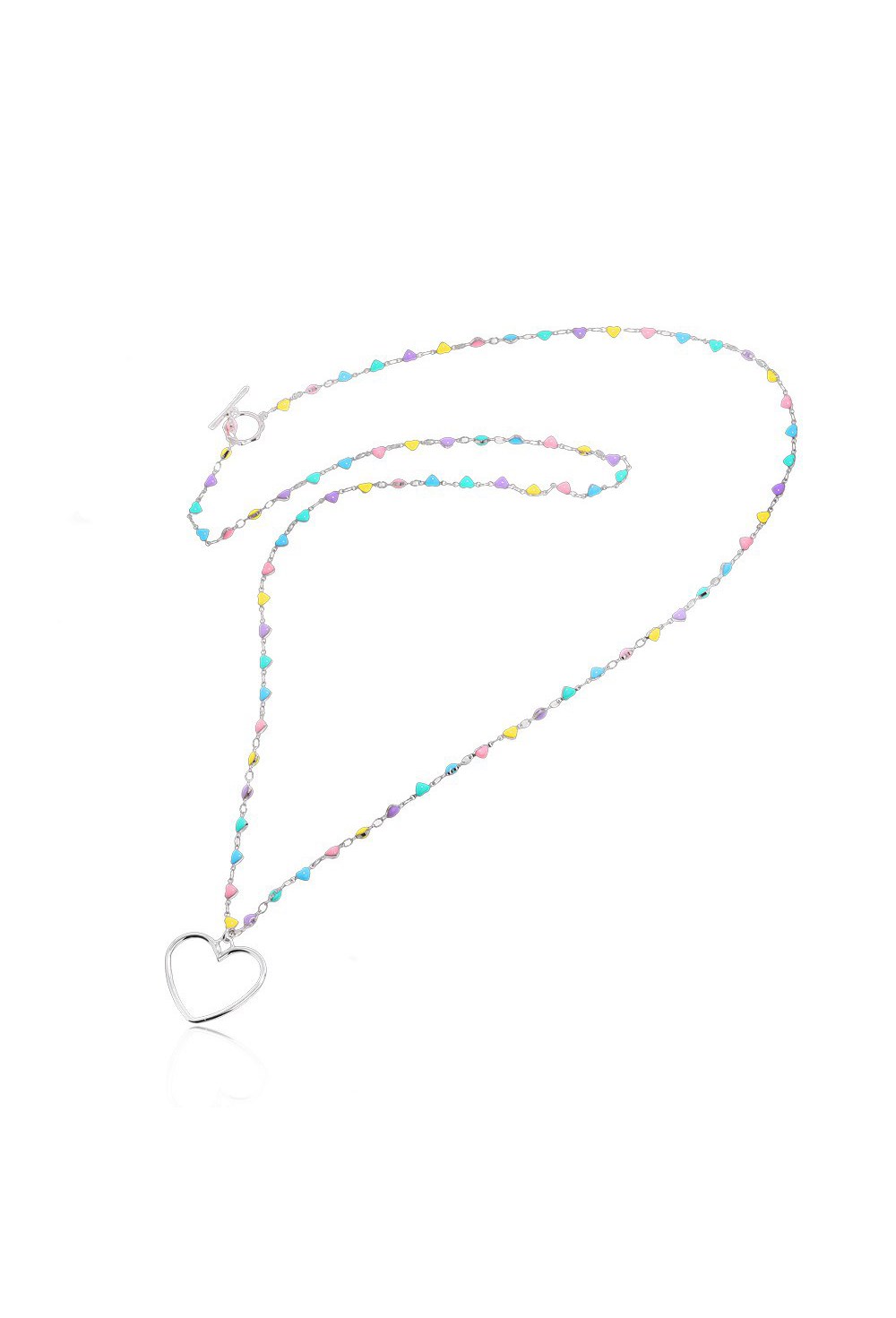 Long chain of multi colored hearts - фото 122250