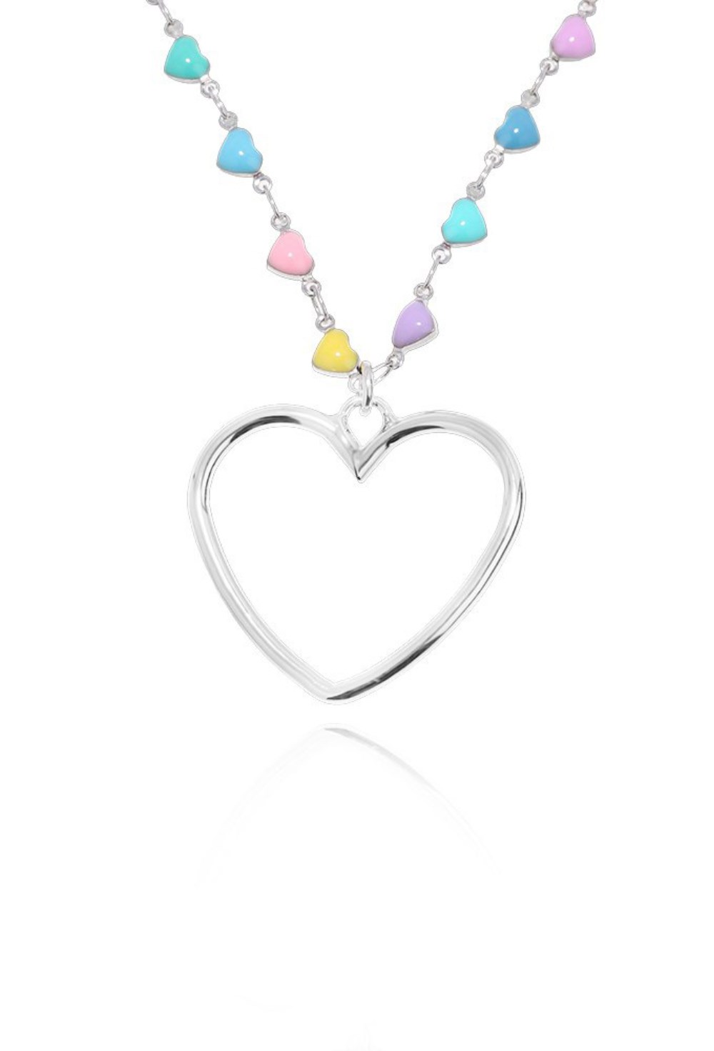 Long chain of multi colored hearts - фото 122251