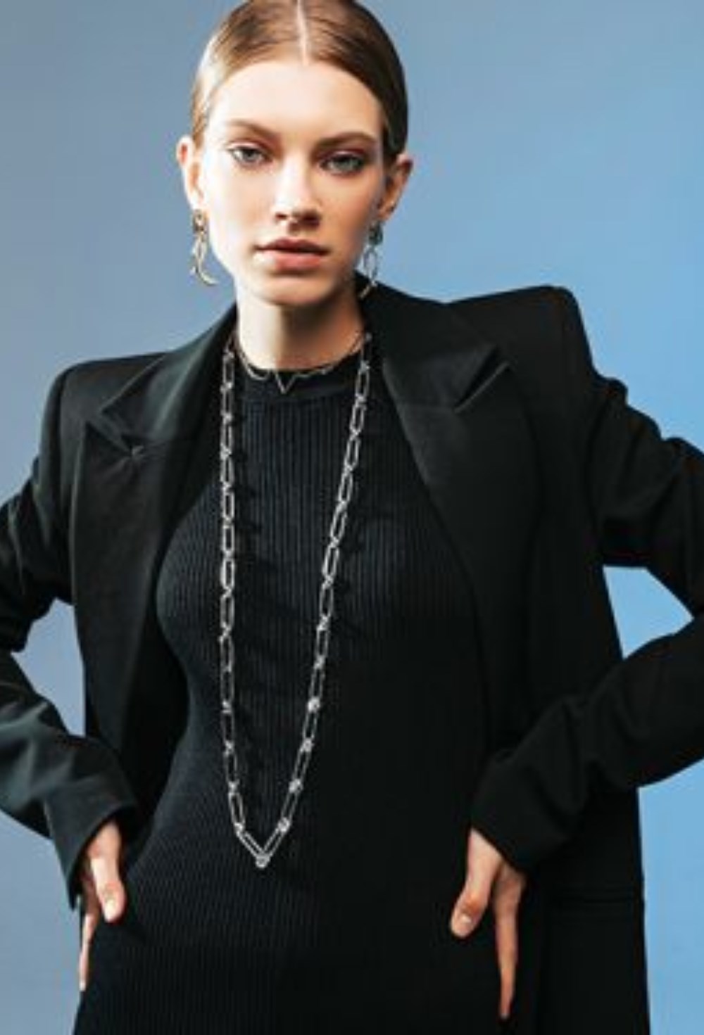 Knot Chain Necklace Rhodium - фото 122285