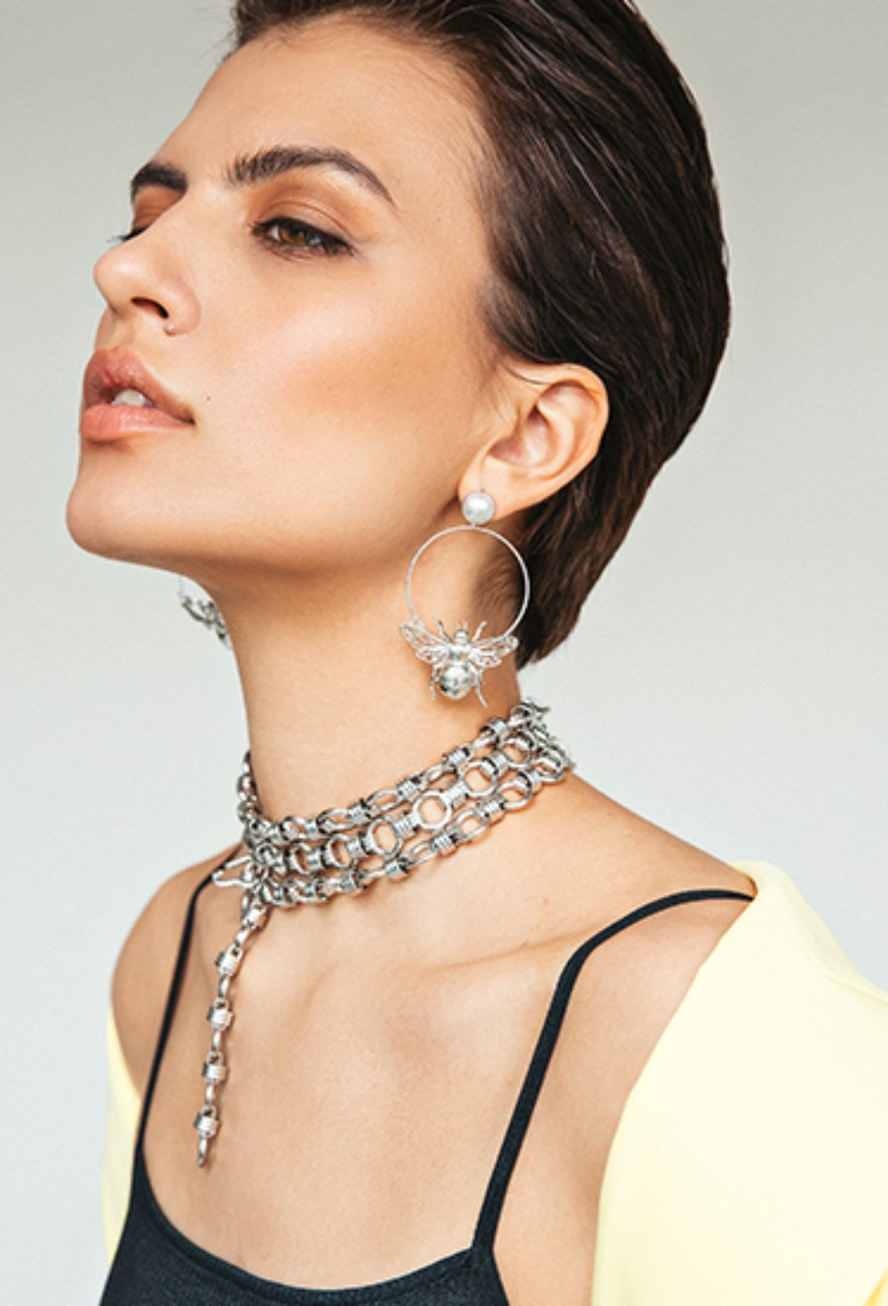 Round Chain Silver Belt Necklace - фото 122291