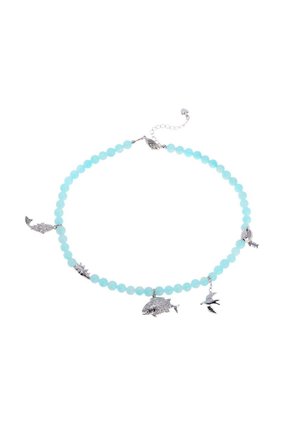 Choker made of blue amazonite - фото 122360