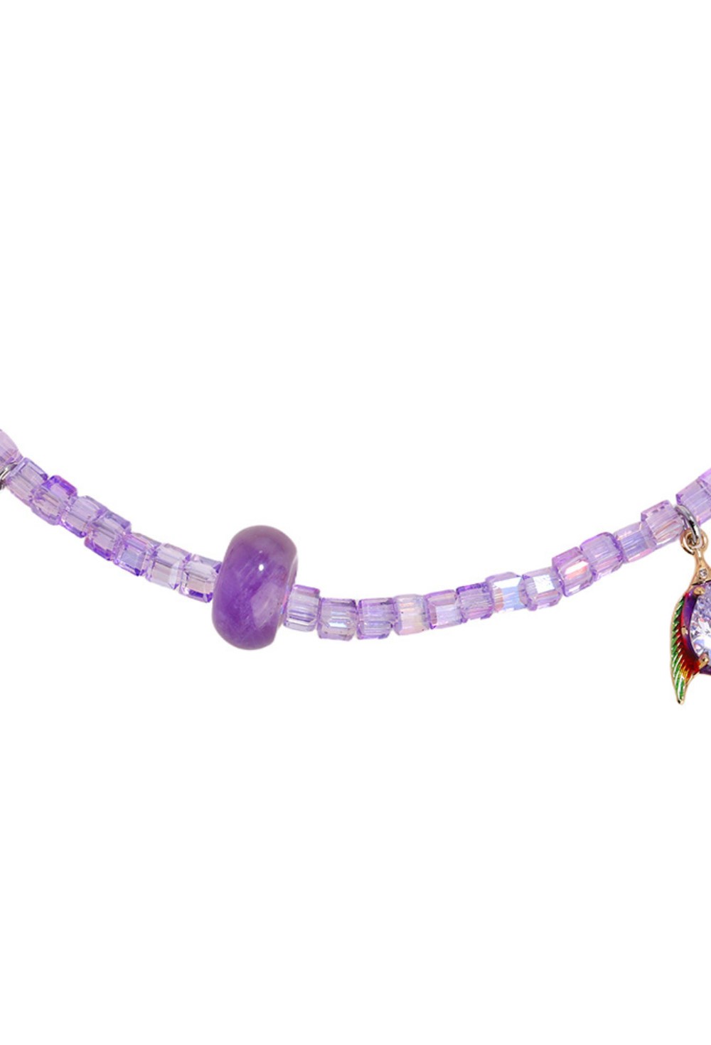 Choker made of purple cubes - фото 122363