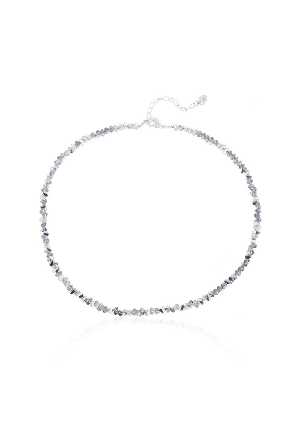 Choker made of gray jewelry glass Rhodium - фото 122364