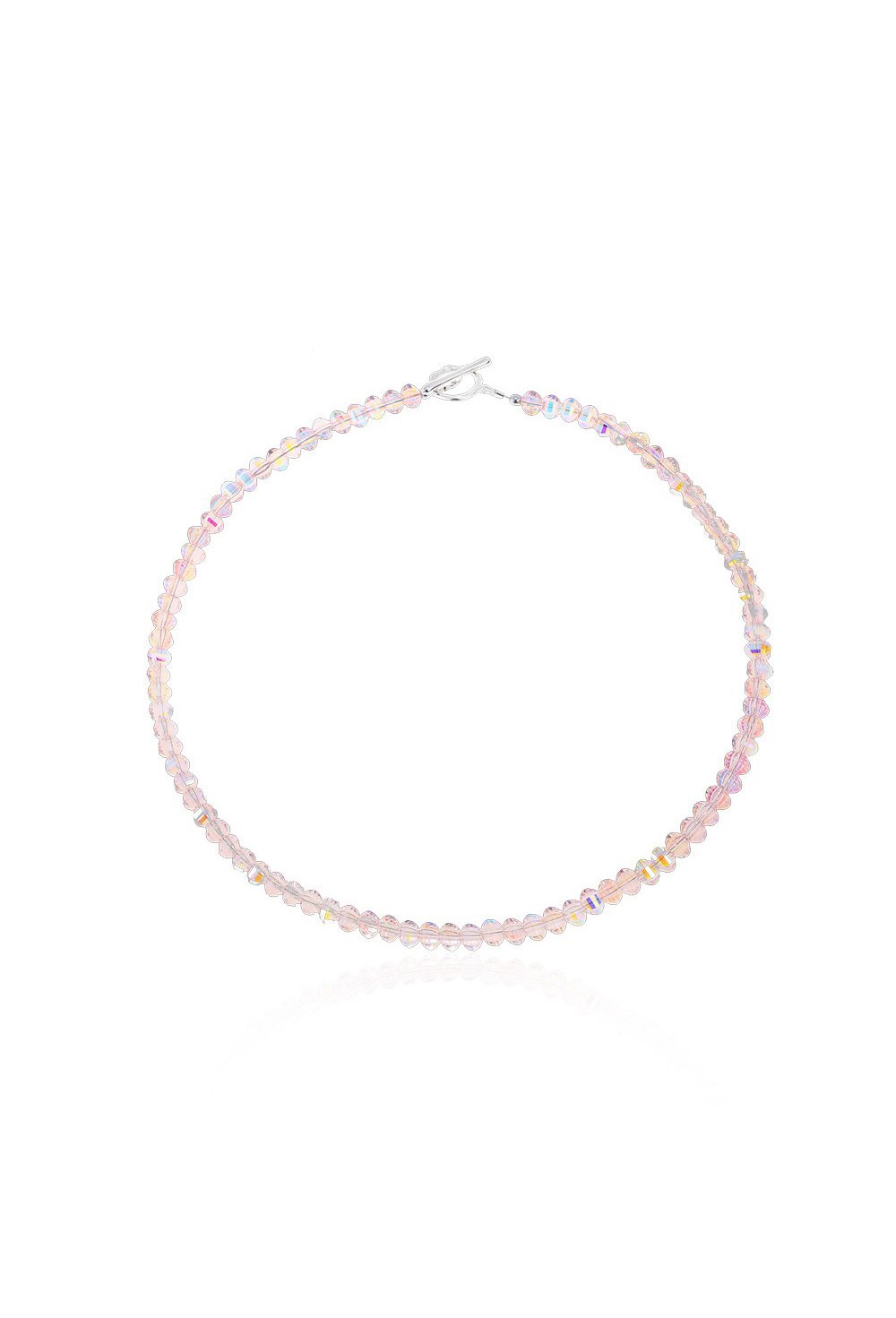Choker made of pink jewelry glass beads - фото 122367